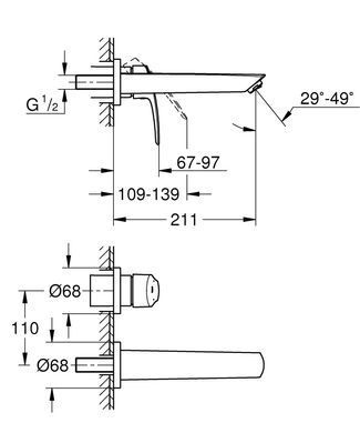 фотографія Змішувач для раковини на 2 отвори Grohe Eurosmart New M-Size (29338003)