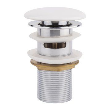 фотографія Донний клапан для раковини Qtap F0081 70х70х110 мм White з переливом