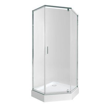 фото Набор Qtap душевая кабина Scorpio CRM10995-AC6 Clear 2120x900x900 мм + поддон Diamond 309912 90x90x12 см с сифоном