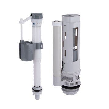 фотографія Qtap HY3 (Nando) комплект арматури для бачка унітазу з подвійною круглою кнопкою змиву 4,8 см та клапаном нижньої подачі води, 3/6L CHR