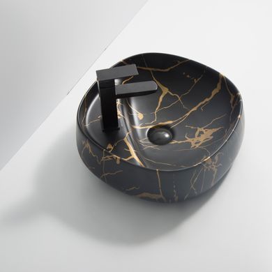 фото Раковина накладна MIXXUS PREMIUM WAVE-0201 MARBLE 430х430х150mm з отвором під змішувач (MP6536)