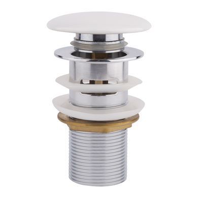 фото Донный клапан для раковины Qtap F0081 70х70х110 мм White с переливом