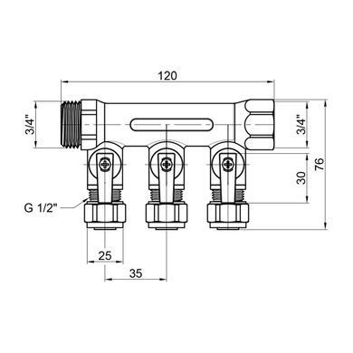 фото Коллектор SD Plus 3/4" 3 выхода SD231W3