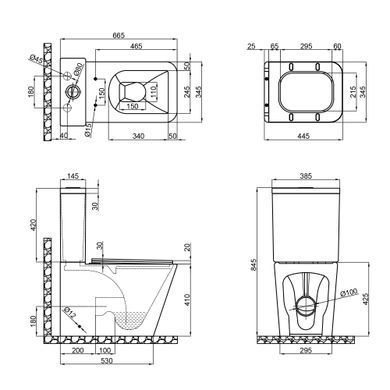 фото Унитаз-компакт Qtap Tern безободковый с сиденьем Soft-close QT17222093ARW