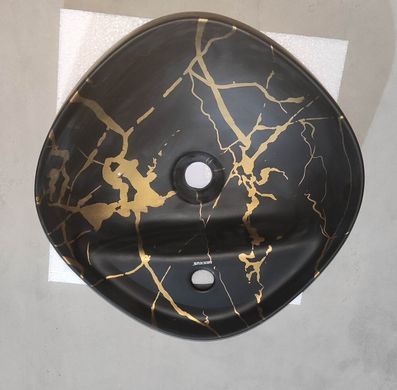 фото Раковина накладна MIXXUS PREMIUM WAVE-0201 MARBLE 430х430х150mm з отвором під змішувач (MP6536)