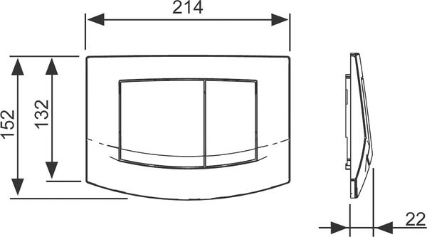 фото Панель смыва унитаза TECEambia, рамка хром глянцевый, клавиши хром матовый, система двойного смыва