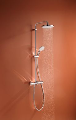 фото Душова система Grohe Tempesta System 210 з термостатом для настінного монтажу (26811001)