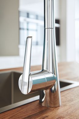 фото Змішувач для кухні з висувним виливом Grohe Zedra (32294002)