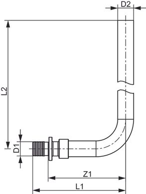 фото Монтажная никелированная трубка TECEflex для подключения радиаторов, 15 мм, 16, 300 мм