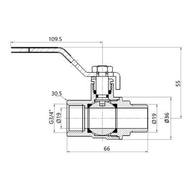 фотографія Кран кульовий Thermo Alliance Forte 3/4" ВЗ для води (ручка) SF605W20