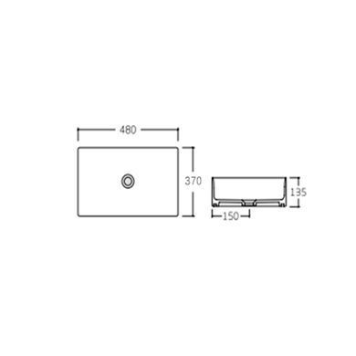 фото Раковина-чаша Qtap Tern 480х370х135 White с донным клапаном QT17112074W