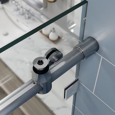 фото Двері у нішу розсувні KOER SR SD06-140x220-TR-07 прозоре скло EASY CLEAN 8мм графіт (KR5369)