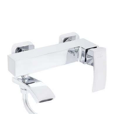 фото Смеситель для ванны Qtap Swan Cascada с поворотным изливом (c душевым гарнитуром) QTSWA260CRM45565 Chrome