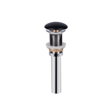 фото Комплект Qtap Tern: Раковина накладная прямоугольная 475х370х140 мм Matt Black + Донный клапан PU03
