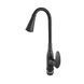 Змішувач для кухні PLAMIX CEZAR-011-B SET MATTE BLACK REFL.BLACK з силіконовим виливом, з підведенням (PM0719)