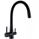 фото Змішувач для кухні Mixxus SUS-021 BLACK REFL.BLACK із силіконовим виливом, з виходом для питної води (MI6214)