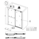 Двері у нішу розсувні KOER SR SD06-140x220-TR-07 прозоре скло EASY CLEAN 8мм графіт (KR5369)
