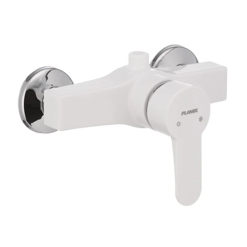 фотографія Змішувач для душа PLAMIX Mario-003 White (без шланга і лійки) (PM0011)