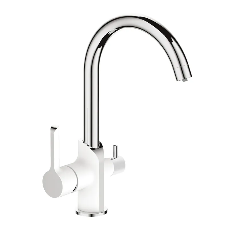фото Змішувач для кухні MIXXUS PREMIUM EDEM 021 WHITE з виходом для питної води (Колір білий/хром) (MI5924)