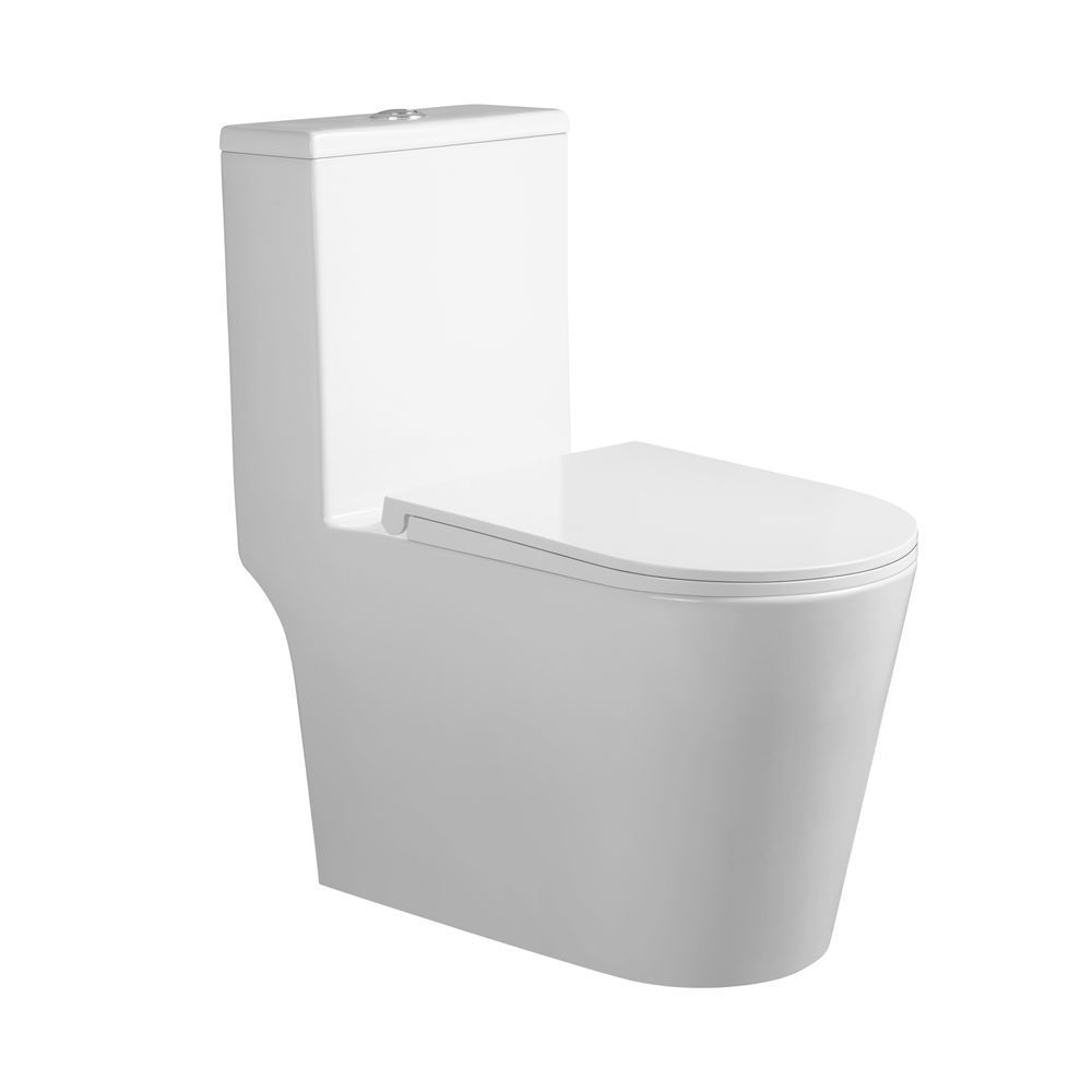 фото Унитаз-моноблок напольный Qtap Kolibri Ultra Quiet безободковый с сиденьем Soft-close WHITE QT10226380W