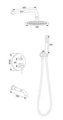 фото Смеситель для душа PERLA "SMART" встр. круглый Сатин/нержавеющая сталь 3 реж. PSS7804
