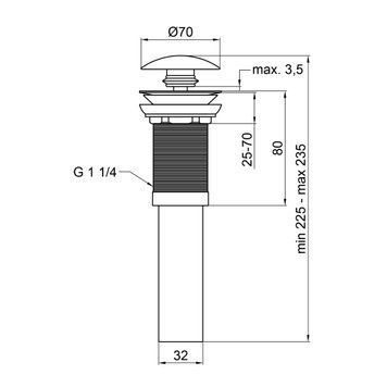 фотографія Донний клапан для раковини Qtap PU02 70х70х227.5 White