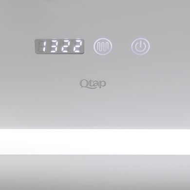 фотографія Дзеркало Qtap Mideya 700х800 з LED-підсвічуванням Touch, з антизапотіванням, з годинником, димером, рег. яскравості QT2078DCF7080W