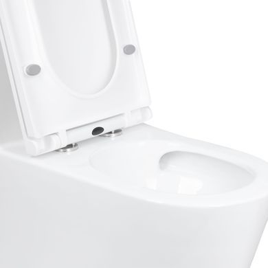 фотографія Унітаз-моноблок підлоговий Qtap Kolibri Ultra Quiet безобідковий з сидінням Soft-close WHITE QT10226380W
