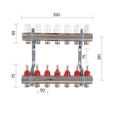 фото Коллектор с расходомерами Thermo Alliance Standart 1" 7 выходов SD235W7