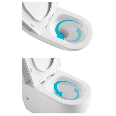 фотографія Унітаз підлоговий Qtap Robin New Ultra Quiet безобідковий з сидінням Soft-close WHITE QT13226083AW