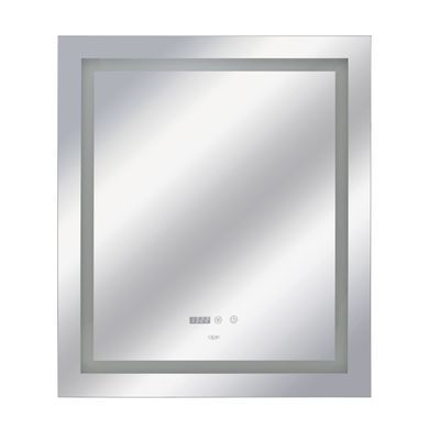 фотографія Дзеркало Qtap Mideya 700х800 з LED-підсвічуванням Touch, з антизапотіванням, з годинником, димером, рег. яскравості QT2078DCF7080W