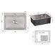 Мийка для кухні інтегрована Lidz Handmade H5845 (LDH5845BRU35384) Brushed Steel 3,0/1,0 мм