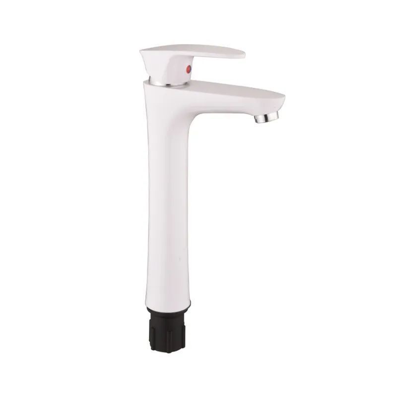 фото Смеситель для умывальника Plamix Cezar-001 HIGH SET White (с подводом) (PM0663)