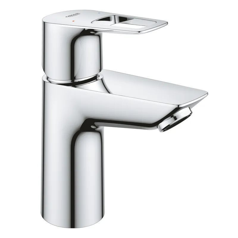 фото Однорычажный смеситель для раковины S-Size Grohe BauLoop New с нажимным донным клапаном (23878001)