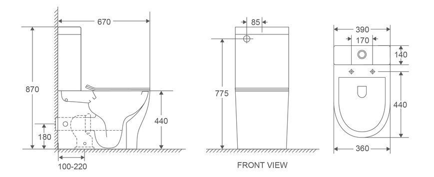 фото Унітаз-компакт Mixxus Premium WAVE-0403-R 675х395х870mm, система змиву RIMLESS (MP6606)