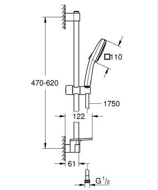 фото Душовий гарнітур Grohe Tempesta Cube 110, 2 режими (26907003)