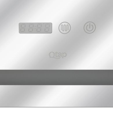 фотографія Дзеркало Qtap Mideya 800x800 з LED-підсвічуванням Touch, з антизапотіванням, з годинником, димером, рег. яскравості QT2078NCF8080W