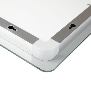 фотографія Дзеркало Qtap Mideya 800x800 з LED-підсвічуванням Touch, з антизапотіванням, з годинником, димером, рег. яскравості QT2078NCF8080W