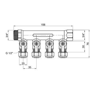 фотографія Колектор SD Plus 3/4" 4 виходи SD231W4