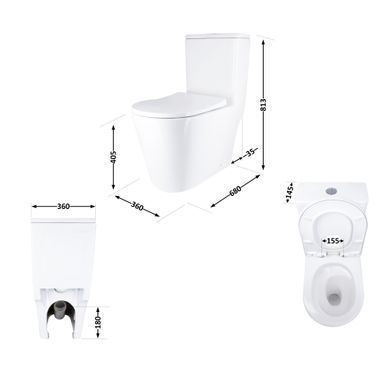 фотографія Унітаз-моноблок підлоговий Qtap Swan Ultra Quiet безобідковий з сидінням Soft-close WHITE QT16226080AW