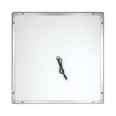 фотографія Дзеркало Qtap Mideya 800x800 з LED-підсвічуванням Touch, з антизапотіванням, з годинником, димером, рег. яскравості QT2078NCF8080W