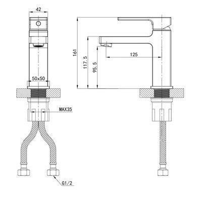 фото Змішувач для умивальника Mixxus Premium DANTE 001 NUT (MI6787)