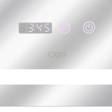 фотографія Дзеркало Qtap Mideya 800x800 з LED-підсвічуванням Touch, з антизапотіванням, з годинником, димером, рег. яскравості QT2078NCF8080W