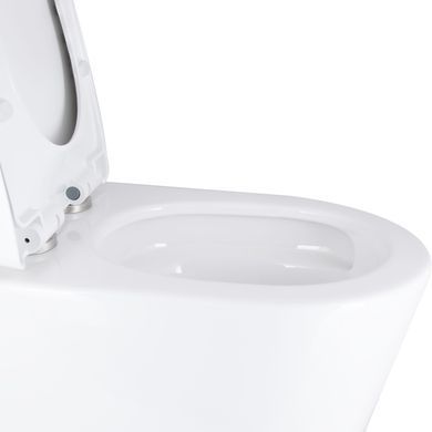фотографія Унітаз-моноблок підлоговий Qtap Swan Ultra Quiet безобідковий з сидінням Soft-close WHITE QT16226080AW