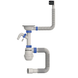 фото Сифон для кухні MIXXUS SK-02-B 3 1/2"x40 з нержавіючою сіткою, відводом для пральної машини, гнучким прямокутним переливом (MI8195)