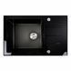 фото Кухонна мийка скляна CM 78*50 PVD VALESO Handmade чорна