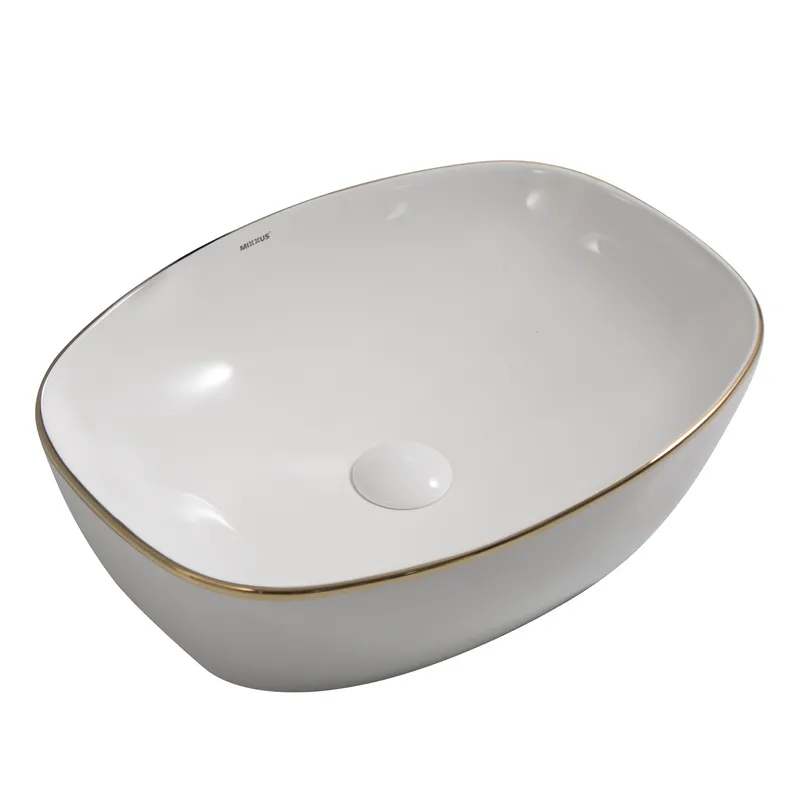 фото Раковина накладна Mixxus Premium DIVERSE-0109 EDGE GOLD 500х380х140mm (MP6548)