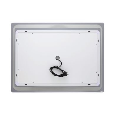 фотографія Дзеркало Qtap Mideya 800х600 з LED-підсвічуванням Touch, з антизапотіванням, з годинником, димером, рег. яскравості QT2078NCF8060W