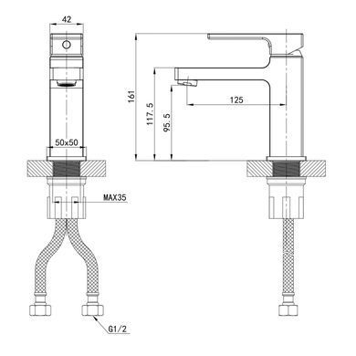 фото Змішувач для умивальника Mixxus Premium DANTE 001 NUT White-Chrome (MI6792)