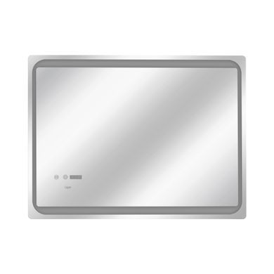 фотографія Дзеркало Qtap Mideya 800х600 з LED-підсвічуванням Touch, з антизапотіванням, з годинником, димером, рег. яскравості QT2078NCF8060W